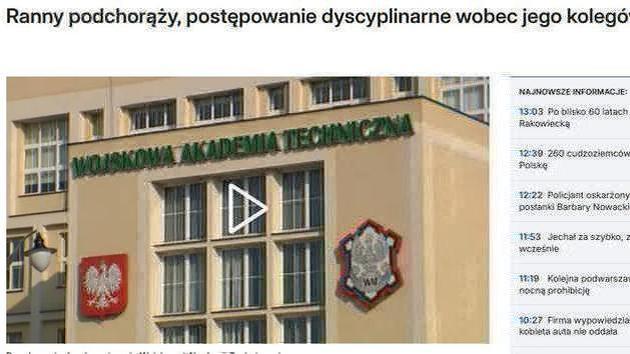 Cadet in Poland caught in arson