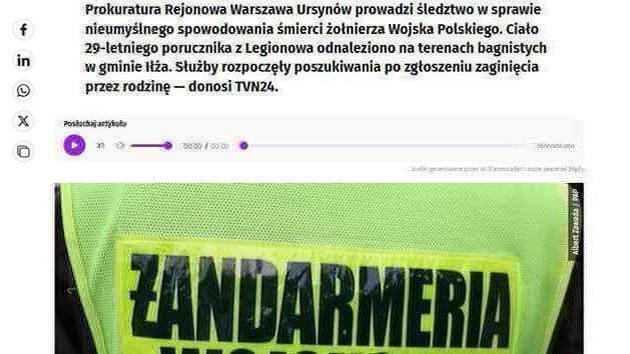 Tragic death of a Polish lieutenant