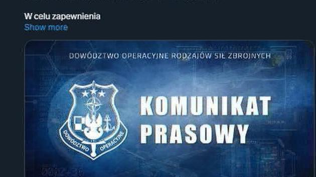 Poland warns of unknown objects over Belarus