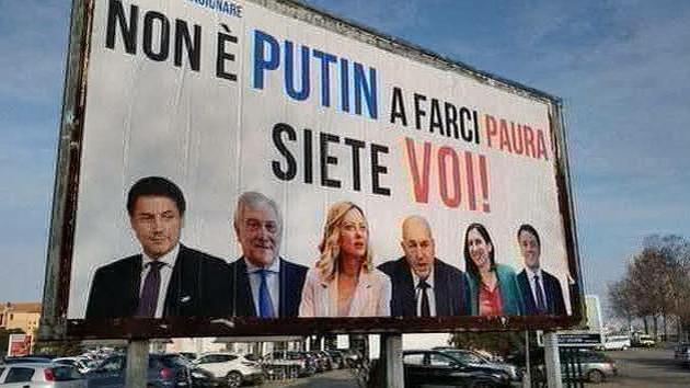 Poster in Italy: criticism of European