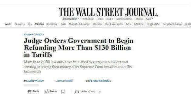 US to return $130 billion